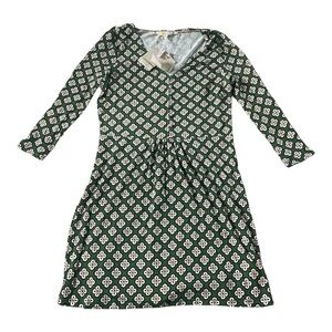 Boden Sabina Jersey Green, Pink, and Navy Tunic Dress, Size 8R